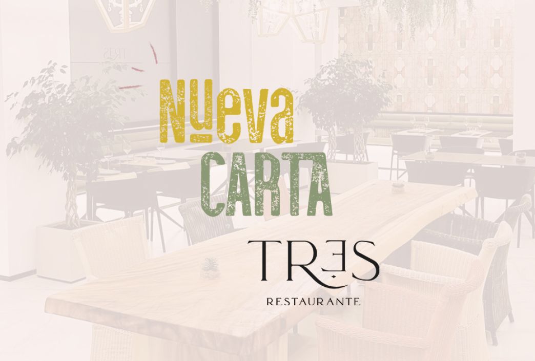 Imagen del restaurante con el texto Nueva Carta Tr3s